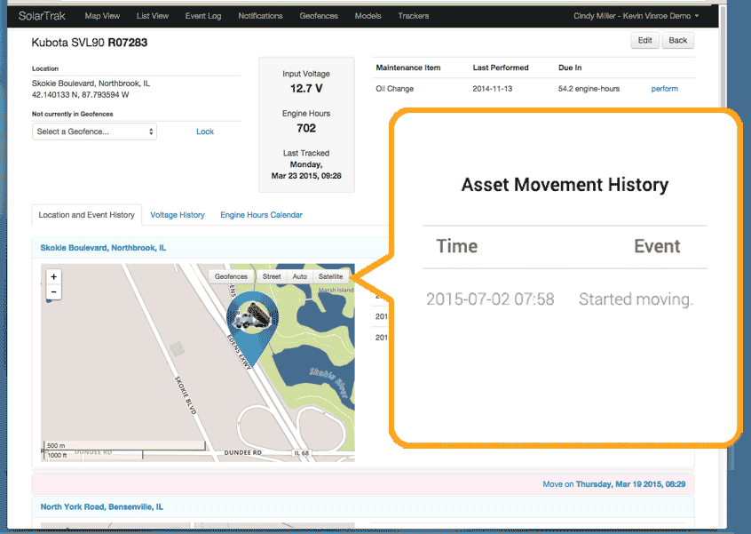 Track and monitor equipment quickly by GPS coordinates or street address.