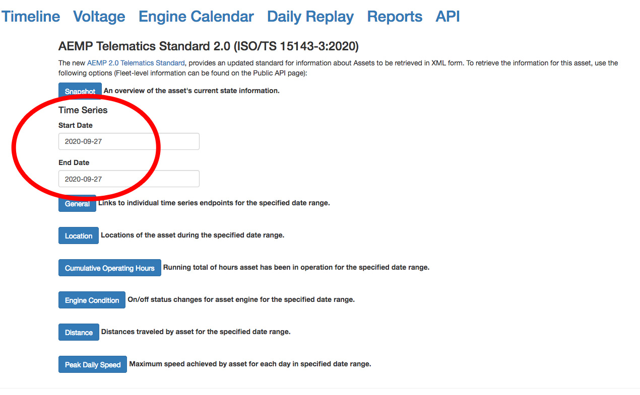 SolarTrak Individual Asset API Subpage