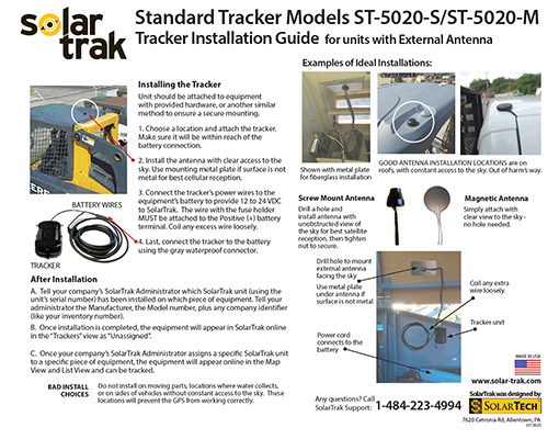 Quick Install Guide - Standard Tracker with External Antenna PDF