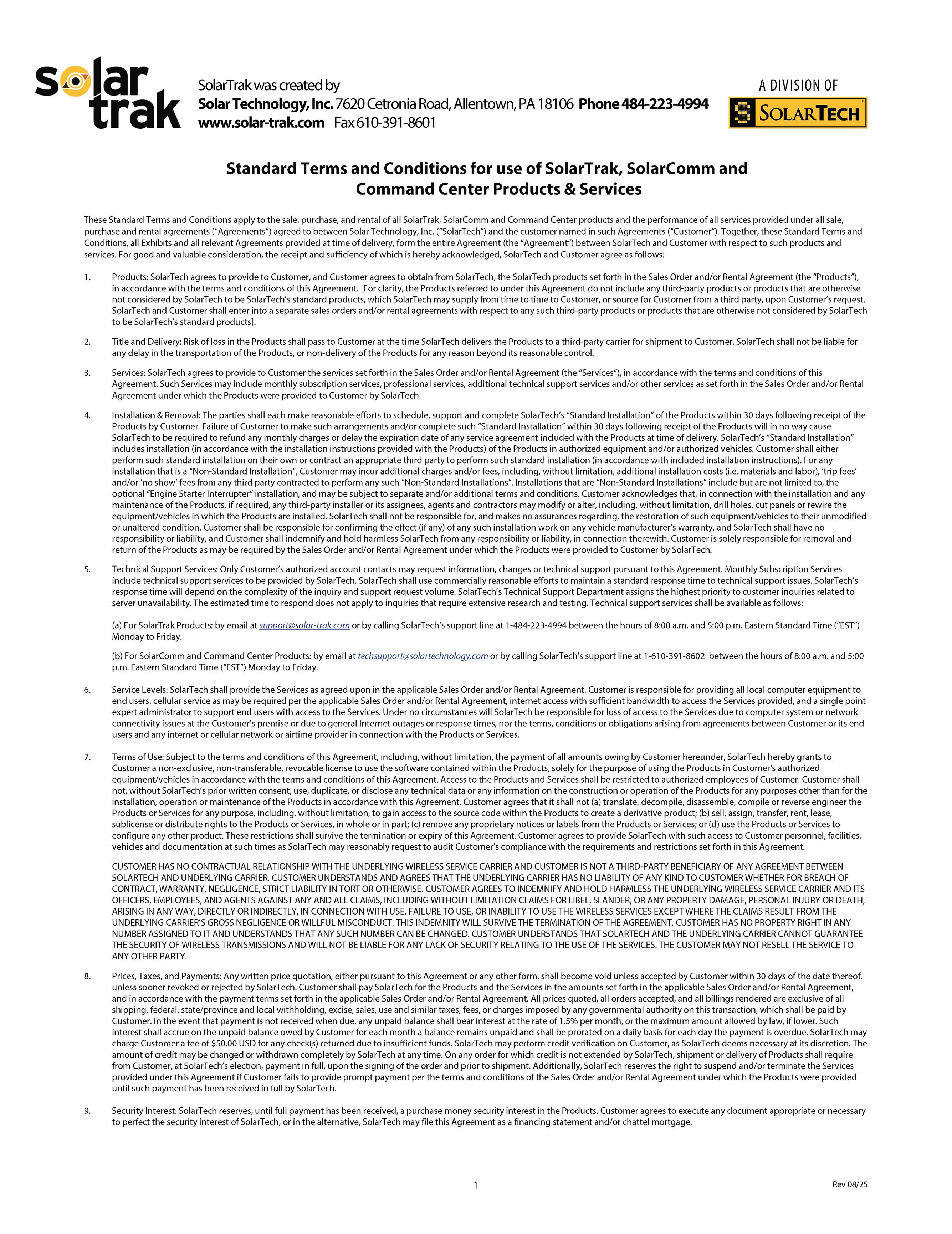 Sales Terms & Conditions